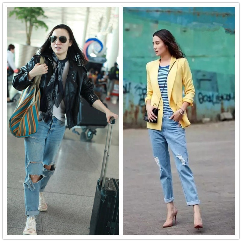 马伊琍穿牛仔长裤背影,马伊琍穿牛仔裙图片