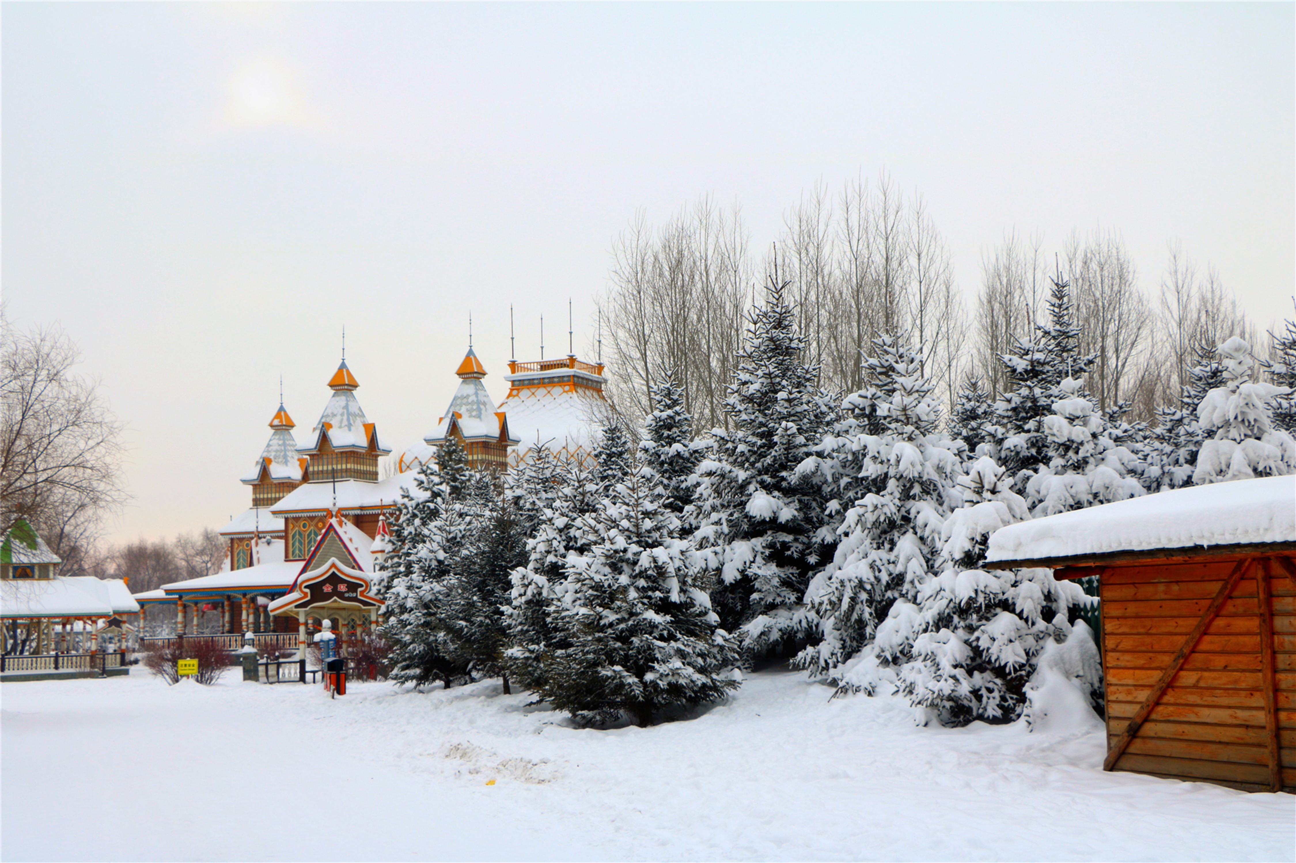 伏尔加庄园和俄罗斯风情小镇,伏尔加庄园浪漫的俄式冬季