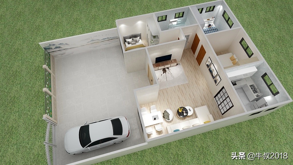 一层农村自建房小户型平面设计图,农村自建一层小户型平房设计图