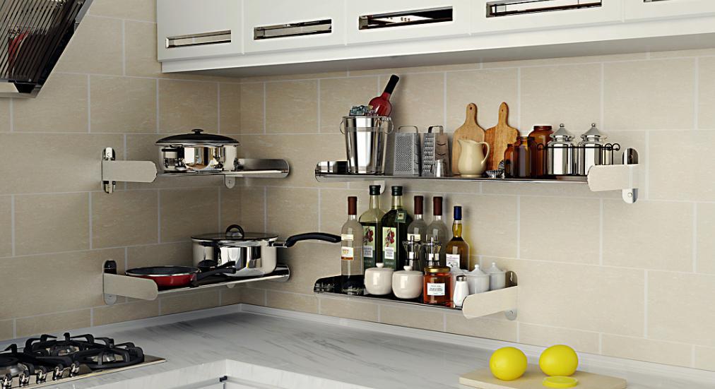 厨房壁挂式免打孔收纳用具置物架,抹布架收纳沥水多功能厨房置物架