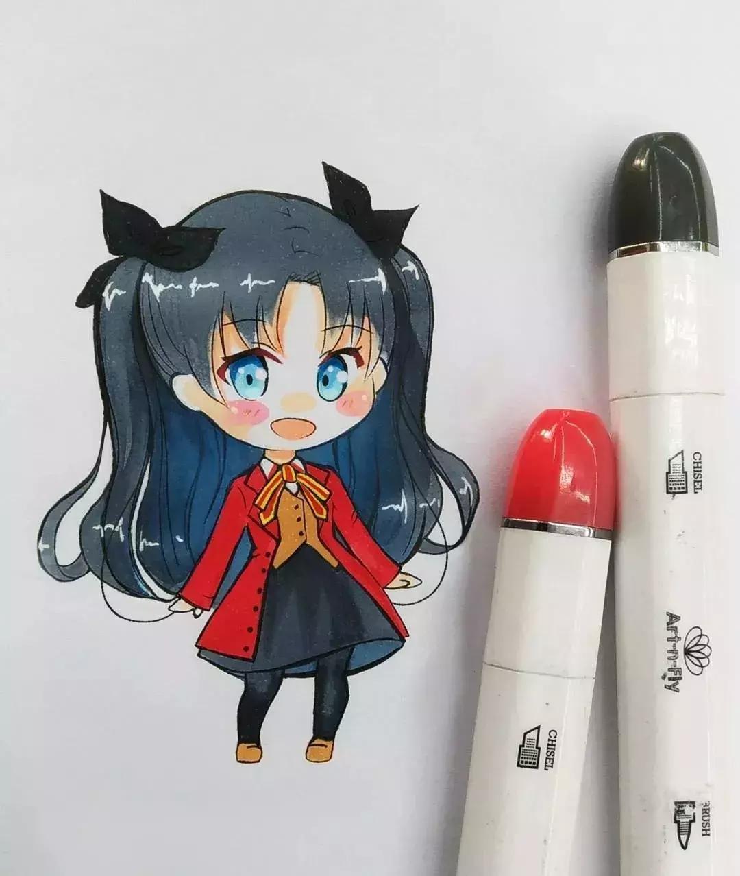 可爱动漫人物手绘马克笔,马克笔好看的动漫人物