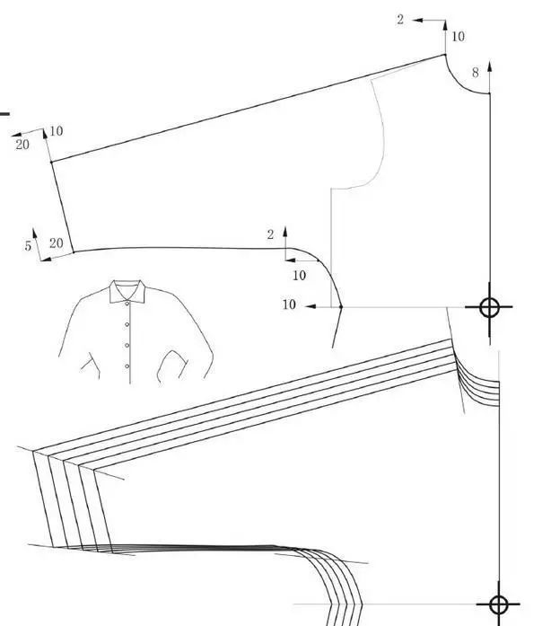服装纸样结构图讲解,服装制版袖型图解