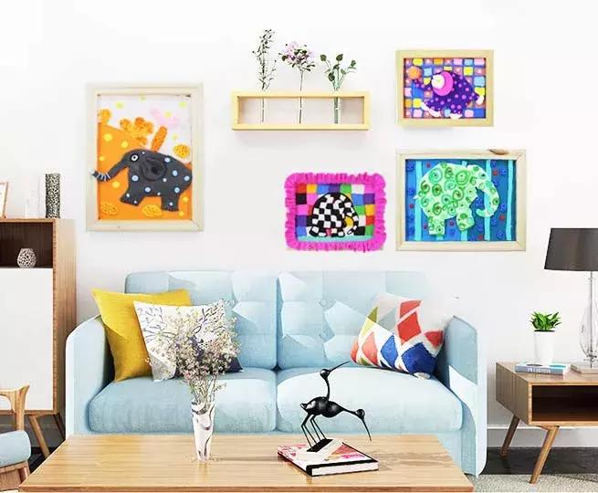 儿童diy超级粘土相框画,儿童手工珍珠粘土立体画