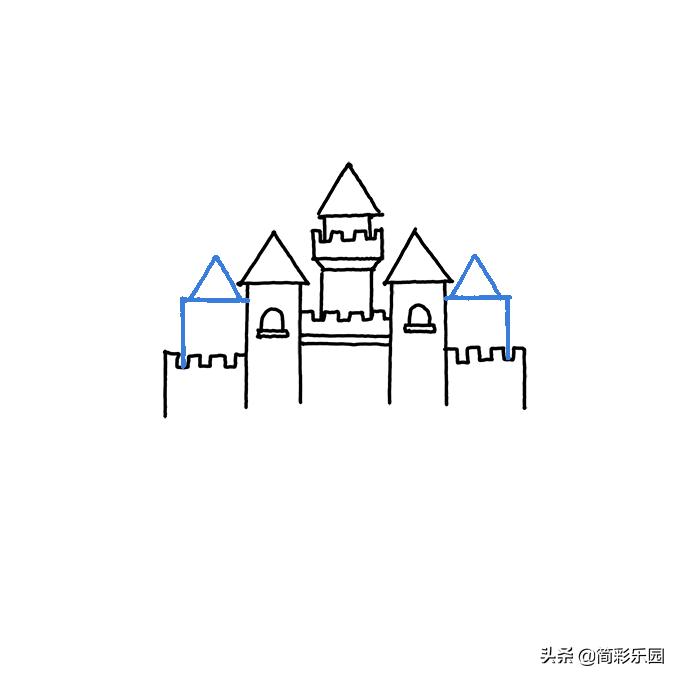 画公主的城堡简笔画,城堡公主和王子怎么画简笔画