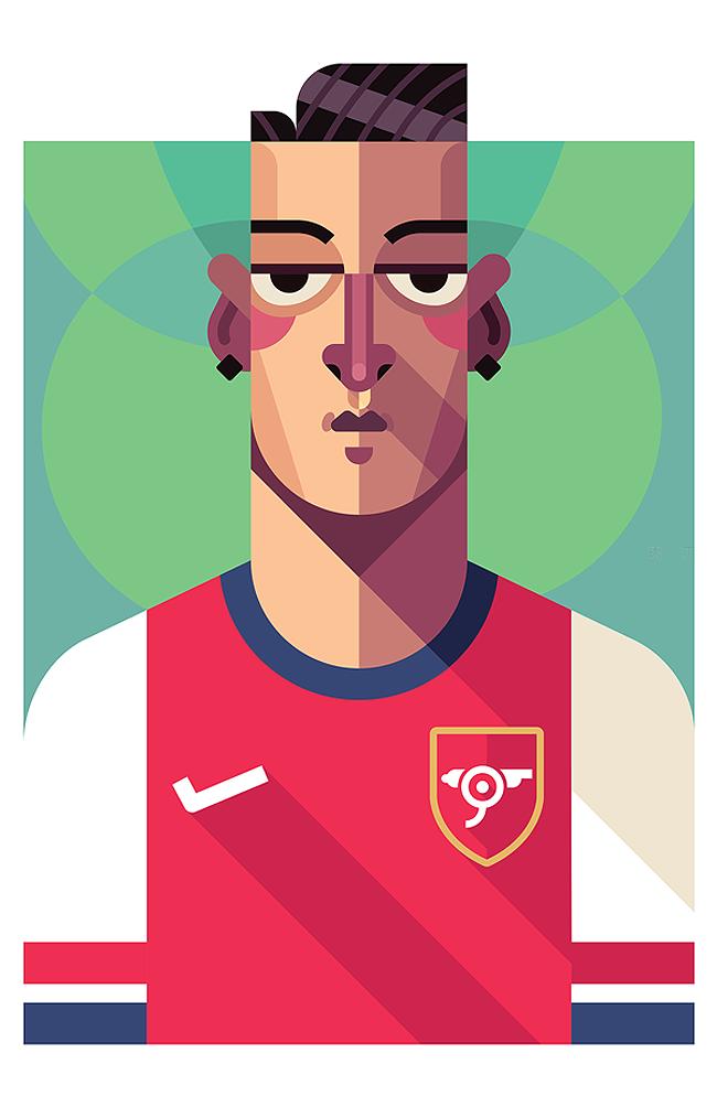 足球运动员插画,美国插画师josieportillo绘画