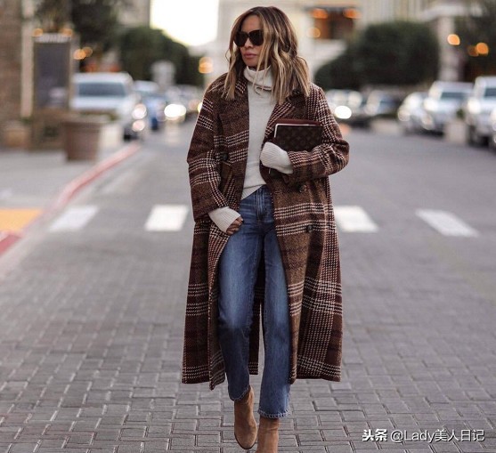 格子毛呢大衣冬天穿,秋冬必不可缺的毛呢大衣