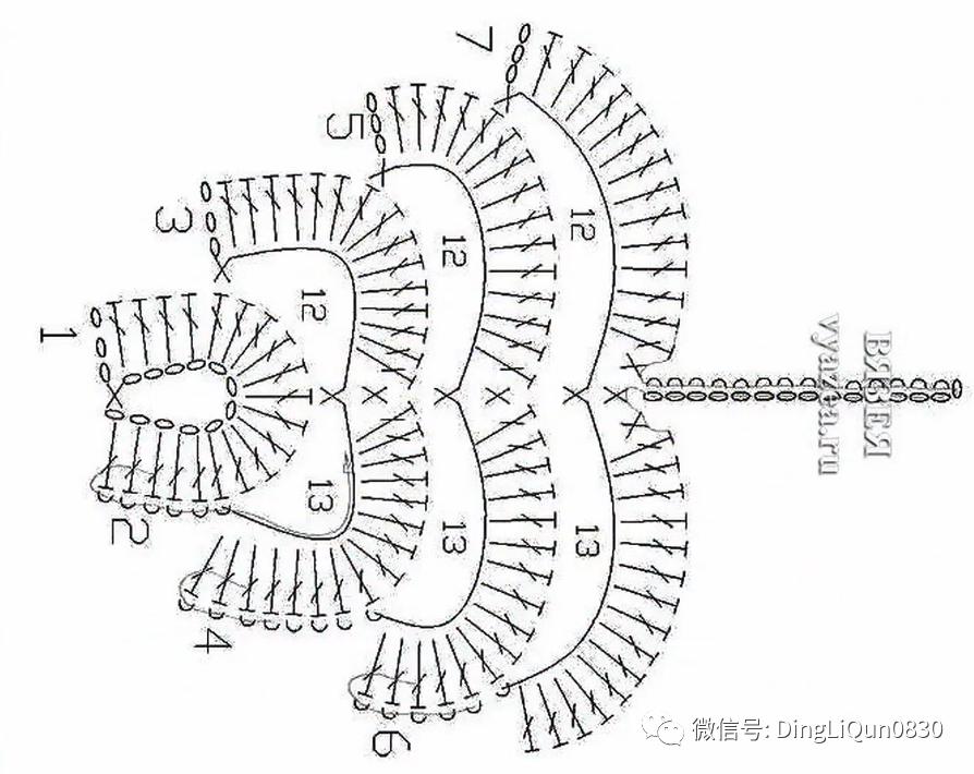 树叶钩针编织大全图解,树枝树叶的编织图解
