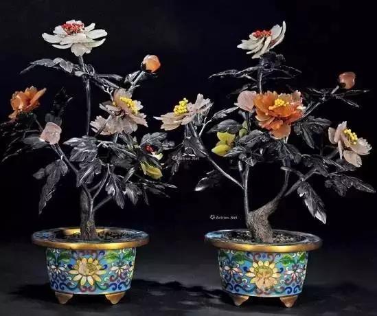 故宫里的玉石盆景,故宫景泰蓝盆景欣赏