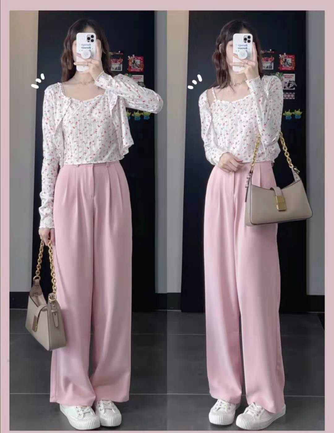 粉色烟管裤子搭配什么上衣,粉色上衣搭配什么裤子男生