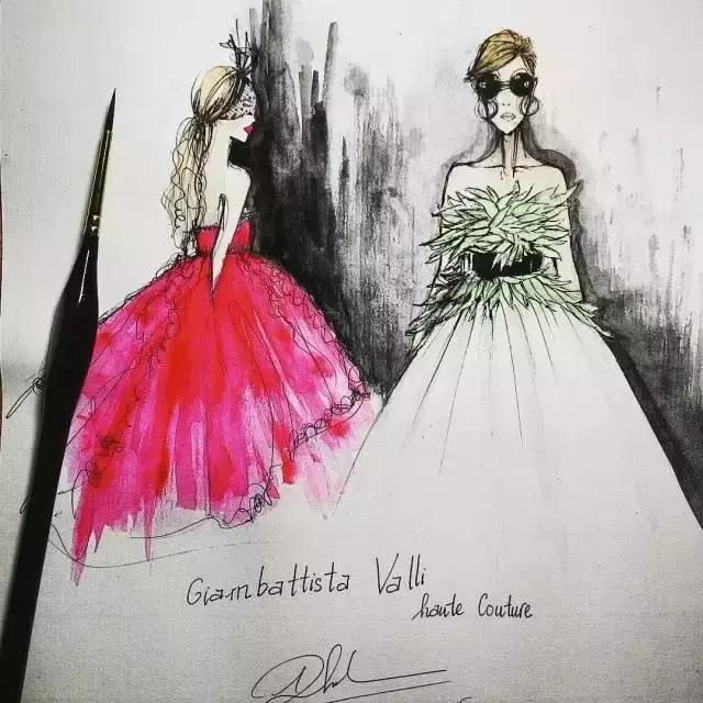 手绘时装插画,时尚插画手绘简单又漂亮