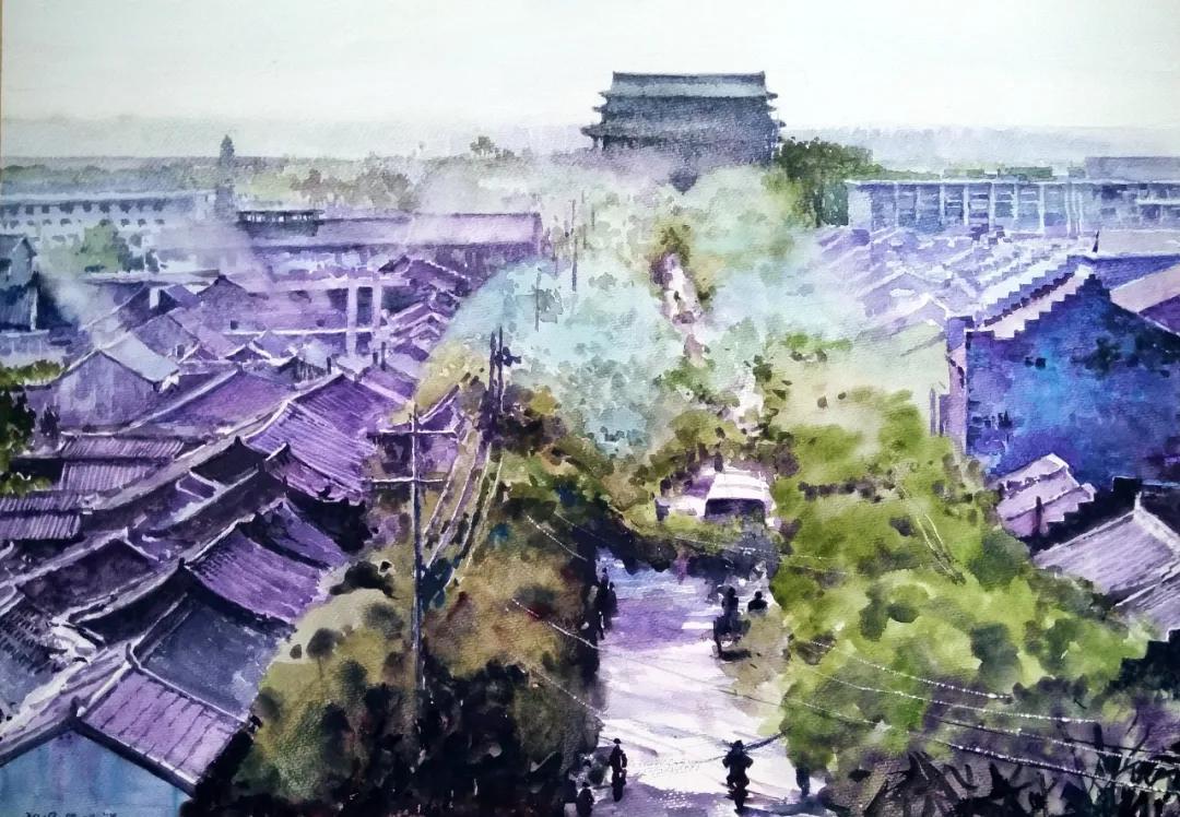 西安大美古城老照片,大美三秦中的陕西名胜古迹的手绘