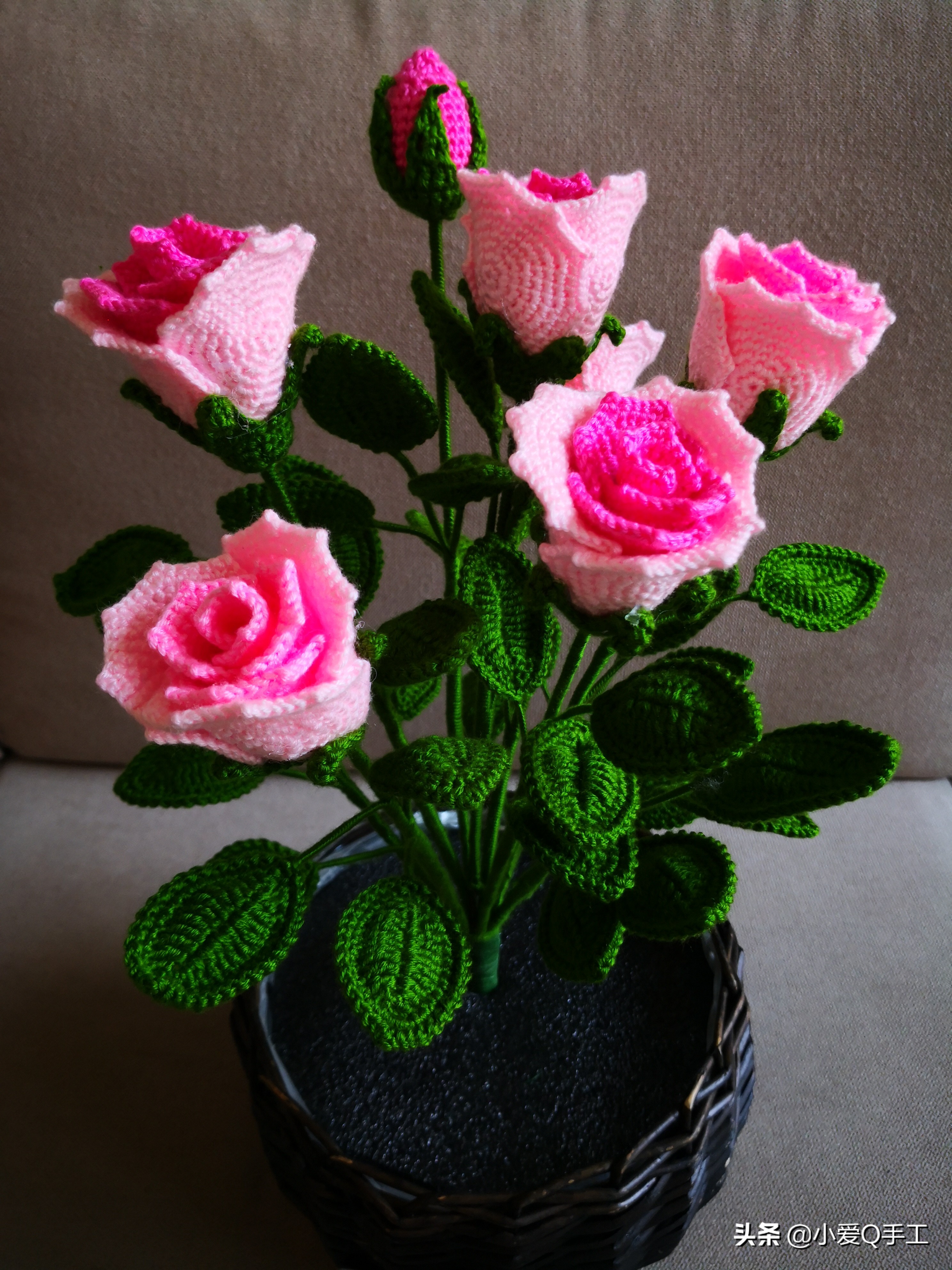 羞答答的钩针玫瑰静悄悄的开~钩针入门6种基础针法等你来学