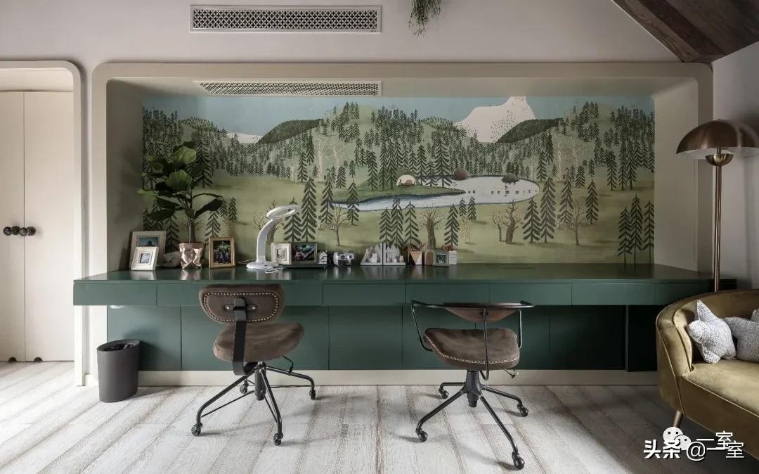 餐厅书房一体设计,书房客房一体设计