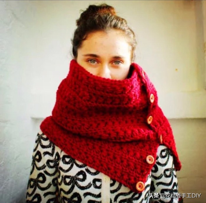 毛线编织围脖花样教程,毛线套头围脖编织教程