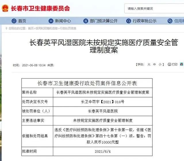 吉大一院五名医师被罚,多家三甲医院院长被查处