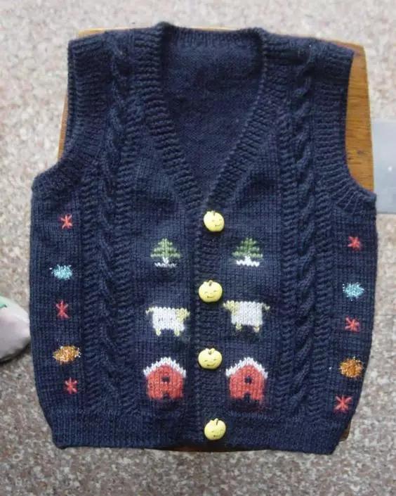 宝宝毛衣绣鱼图案,宝宝毛衣绣花朵图案