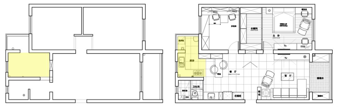 两室一厅南北通透户型改造,40平米奇葩户型两室一厅
