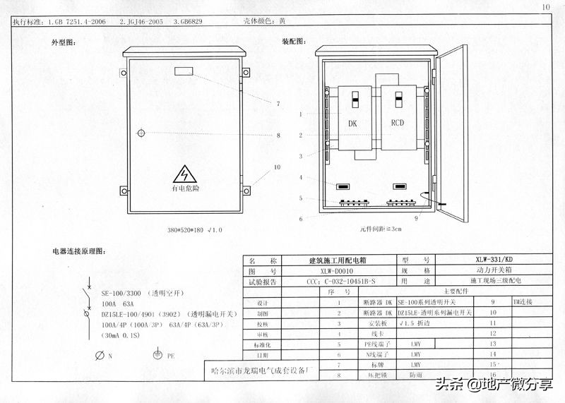 临时用电示意图及配电箱布置图,临时用电二级配电箱标准配置图纸