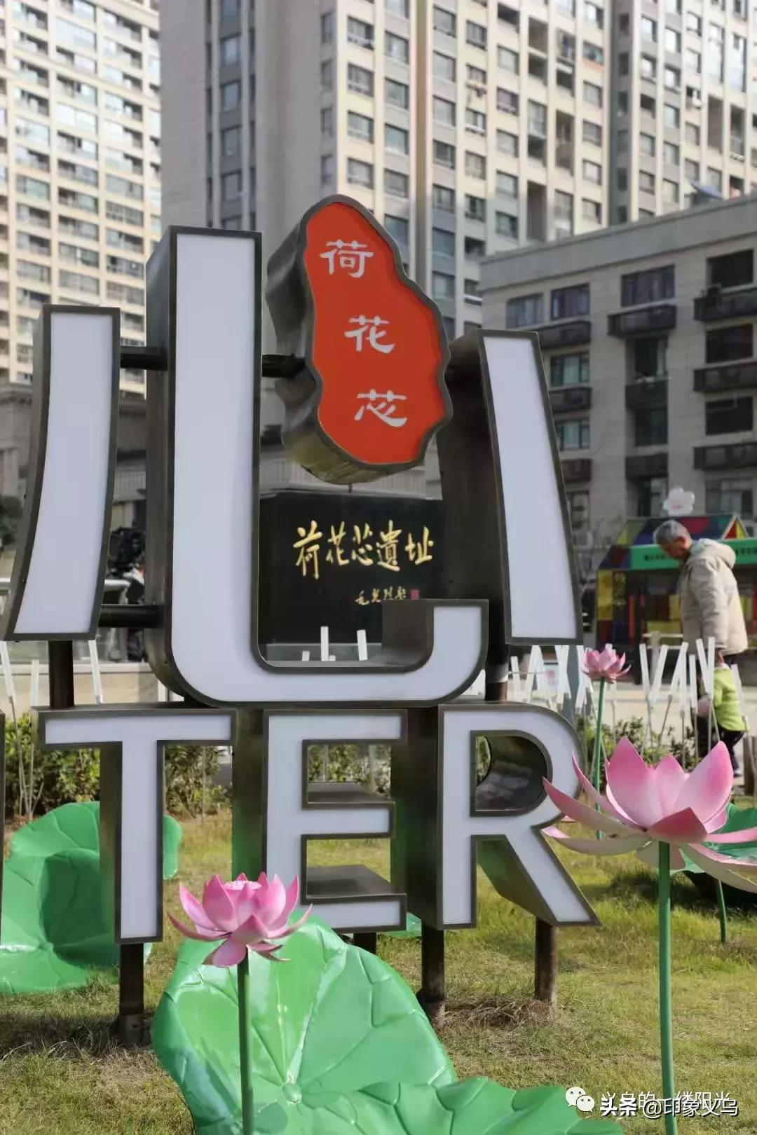 荷花芯遗址今上午在“义乌之心”揭碑，义乌市中心有了追忆“乡愁