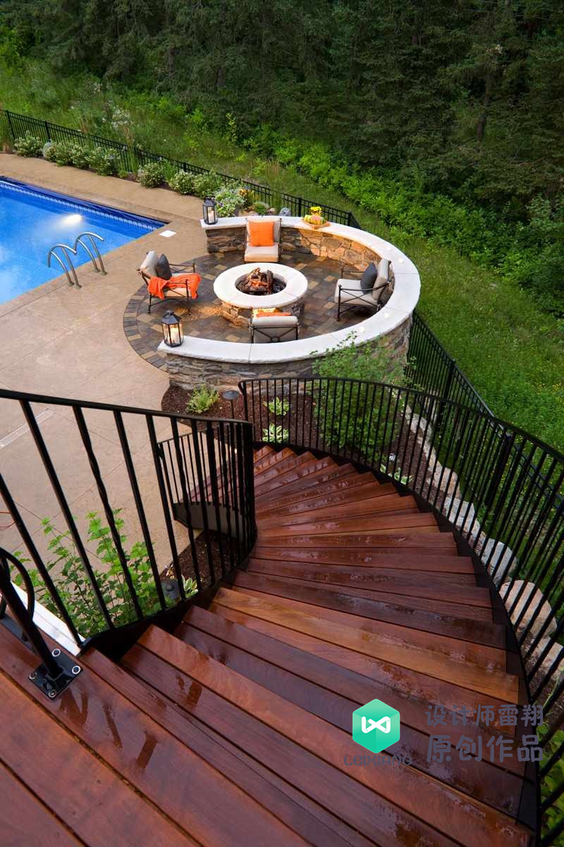 庭院防腐木颜色搭配效果图,庭院怎么铺装防腐木