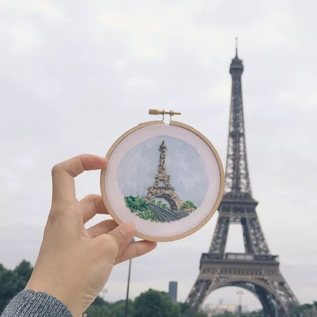 姑娘带着针线去旅游,刺绣记录最美风景，Gucci都找她合作！