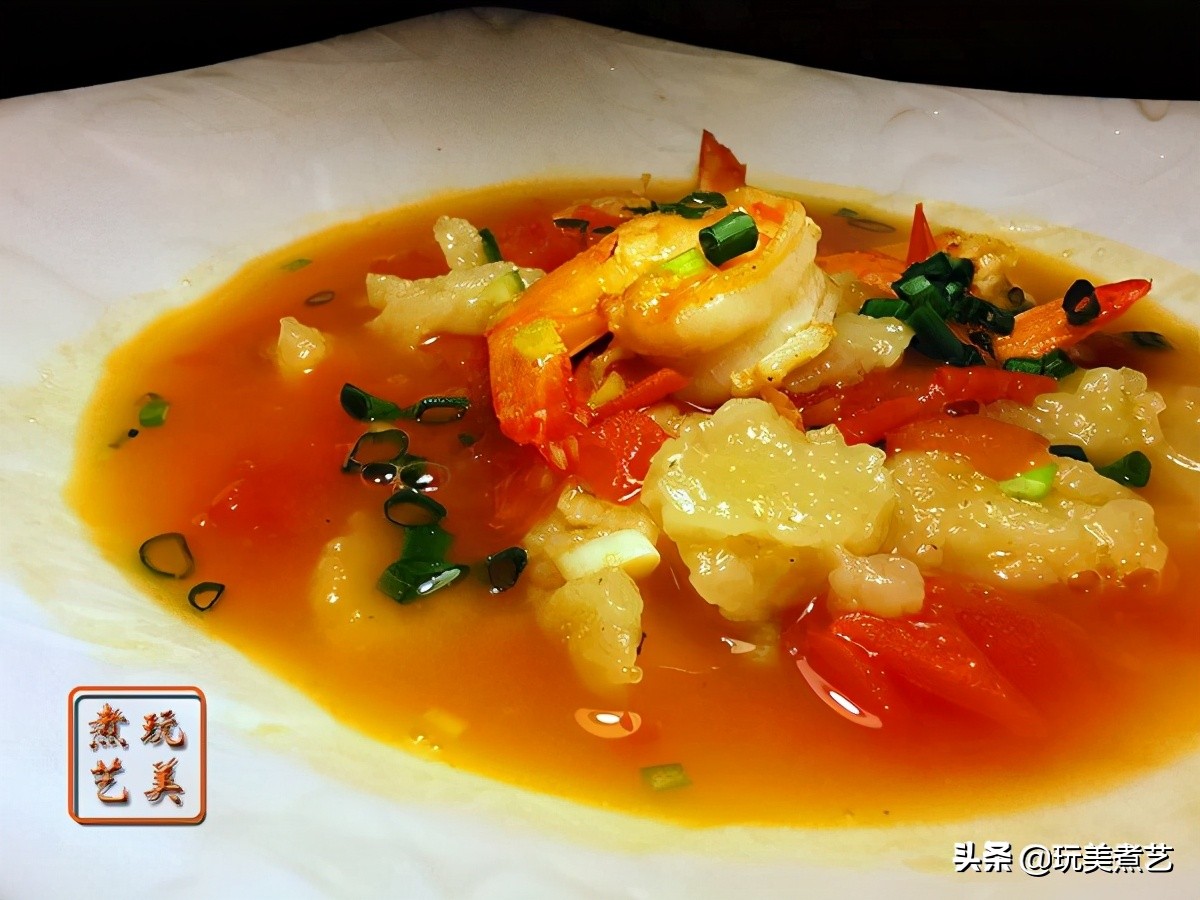 番茄虾仁面疙瘩,西红柿虾仁疙瘩汤全家都爱喝