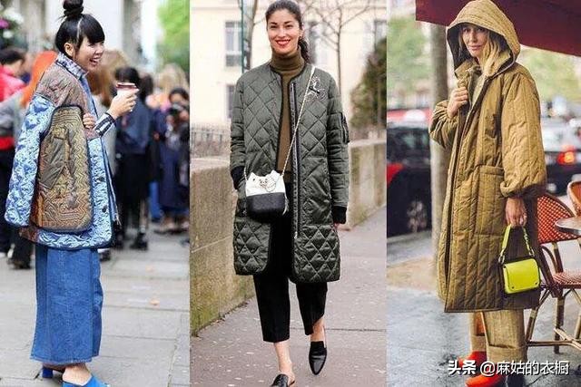 日系绗缝棉服穿搭,宽松绗缝棉服