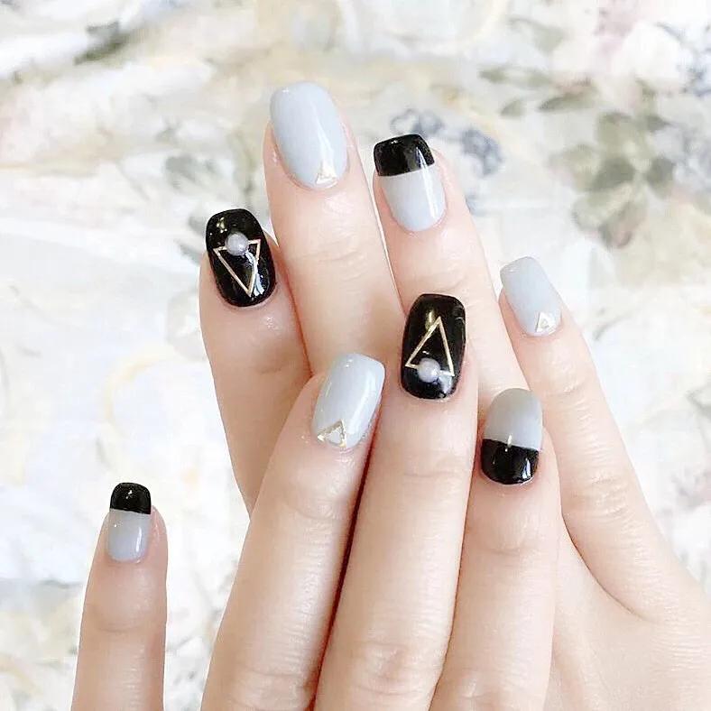 有一种颜色叫blackpink,blackpink黑色火焰美甲