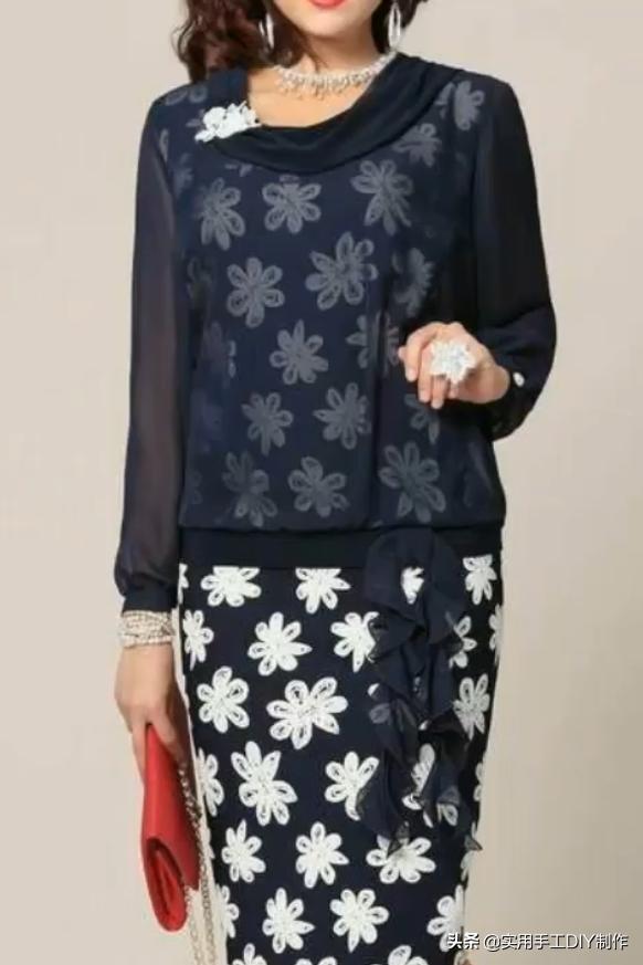 布艺背心套裙,妈妈装40-50岁洋气时髦新款套裙