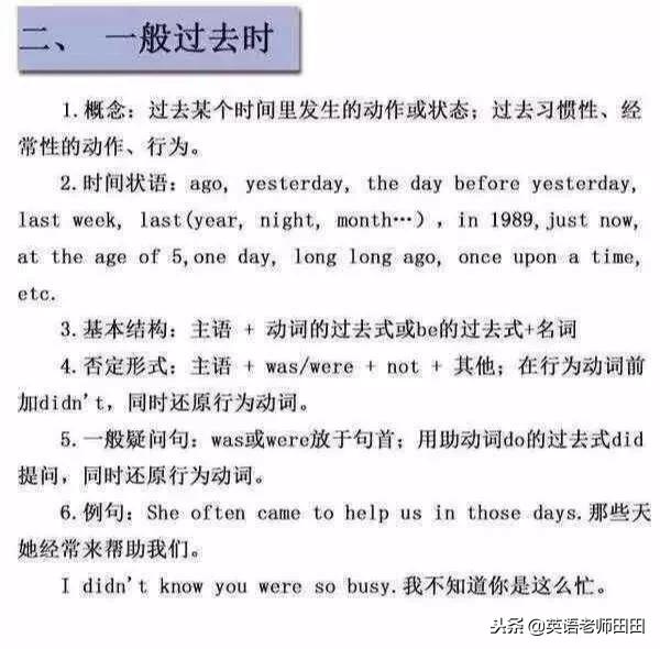 英语16种时态和语态一览表,英语语法的16种时态