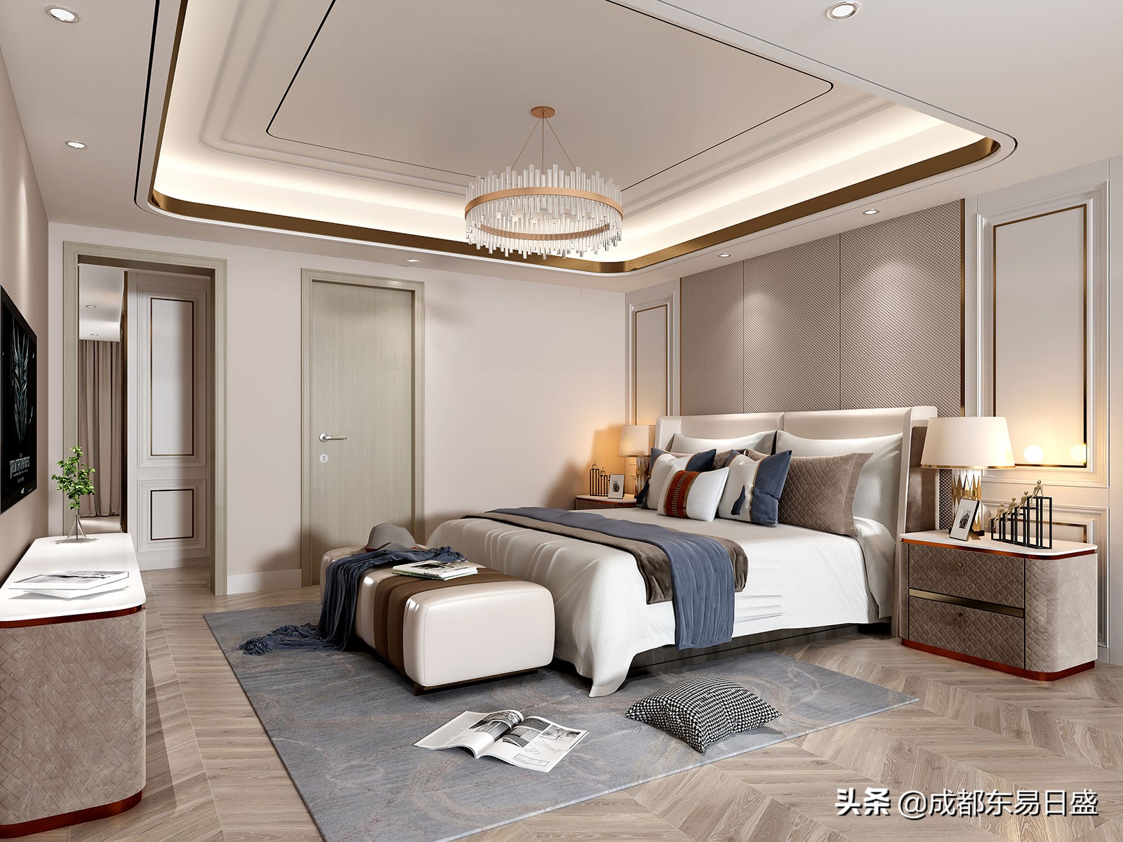 360平别墅轻奢风格装修案例赏析,成都廊桥水乡装修效果图