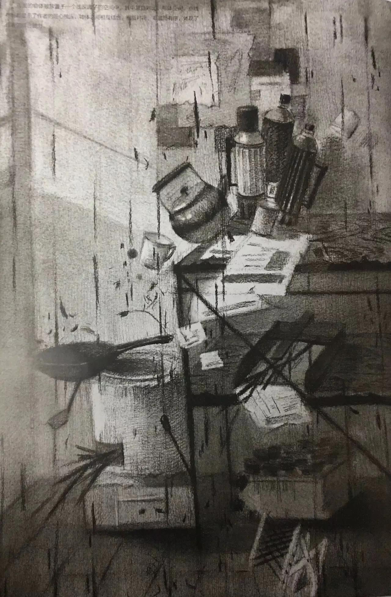 清华校考场景素描高分卷,清华素描场景高分卷技法