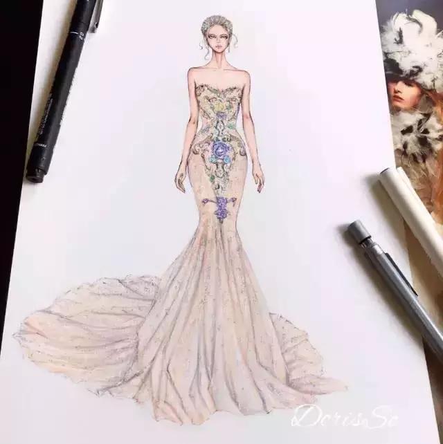 手绘时装插画,时尚插画手绘简单又漂亮