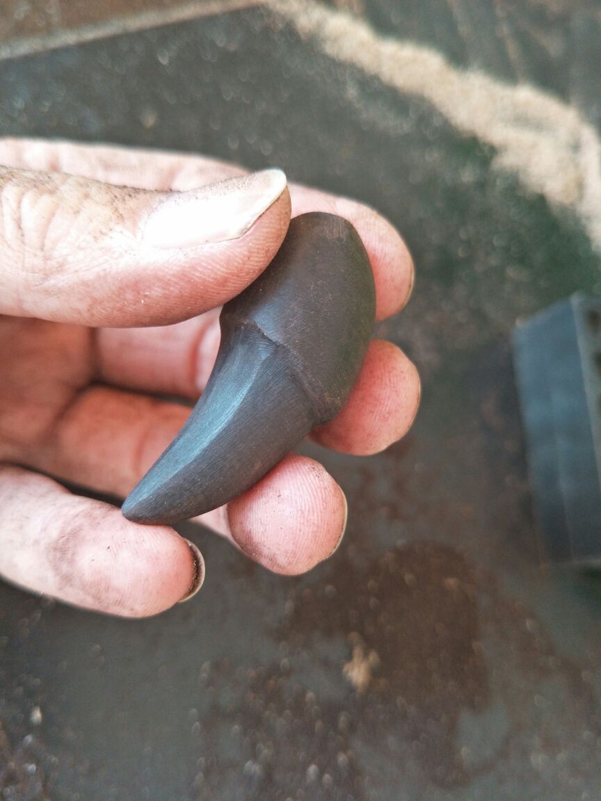 黑檀木刀柄制作,黑檀木镶牛骨制作