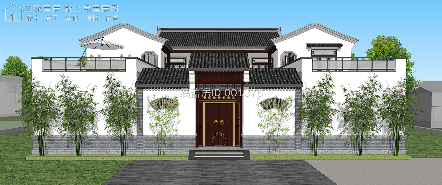 最牛中式四合院设计图及效果图,中式二层四合院永不过时