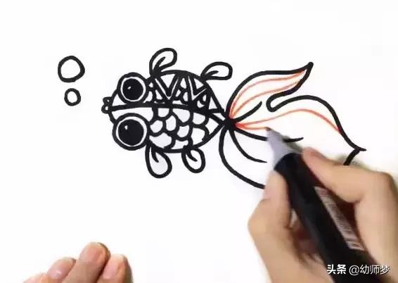 一二三年级简笔画小金鱼,小金鱼简笔画简单又好看