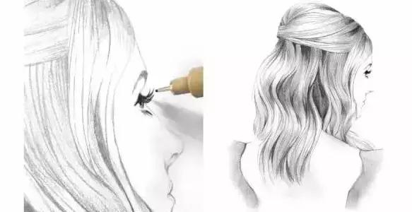 头发怎么画出层次感素描,素描侧脸头发画法教程
