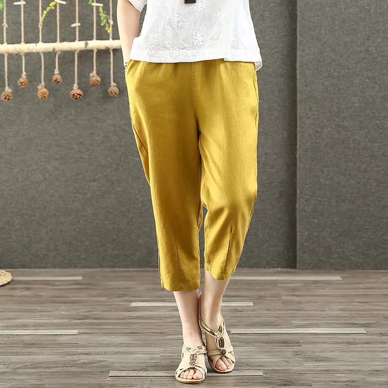 遮肉显瘦棉麻裤,秋季高腰显瘦甘蔗裤