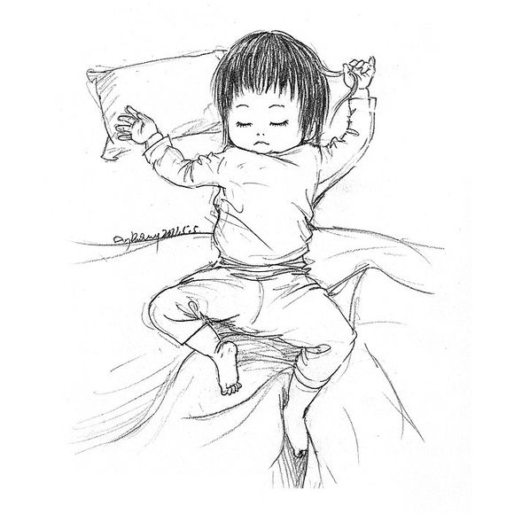 「可还记得」木朵儿爸爸给女儿画过的百睡图