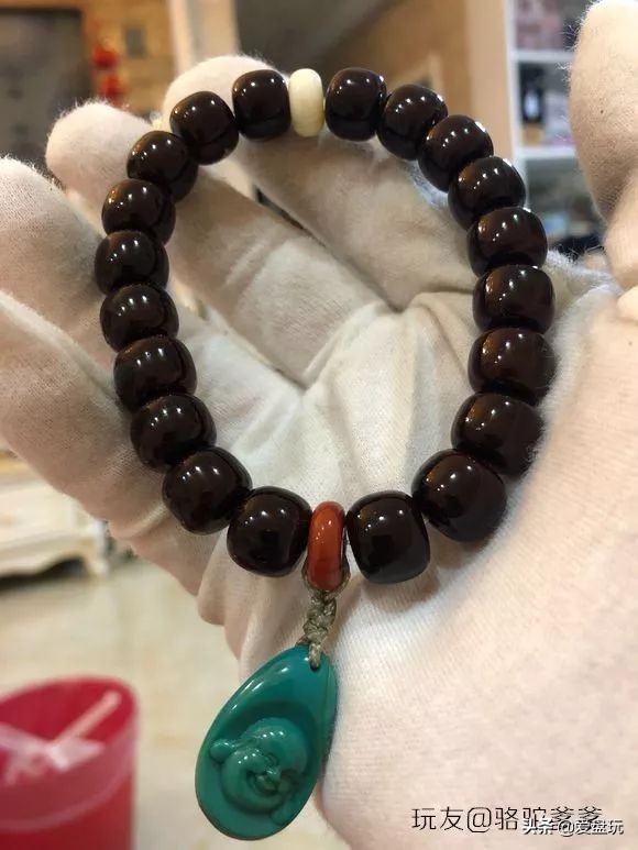 盘玩包浆后变黑的文玩,包浆手串盘玩11毫米