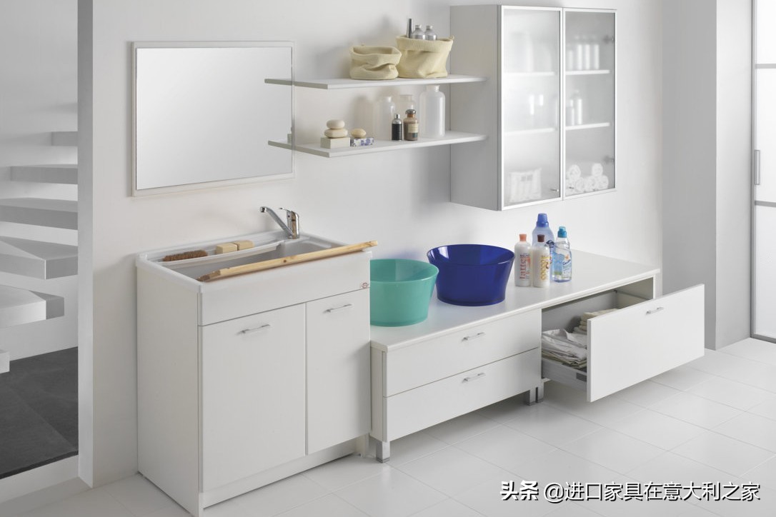 陶瓷一体盆浴室柜北欧三面墙,浴室柜北欧风格选什么颜色好看