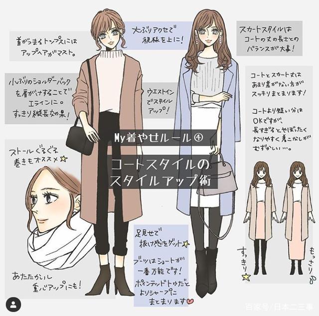 日系手绘穿搭秋冬,时尚穿搭潮流手绘