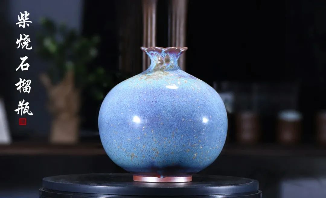 钧瓷柴烧瓶,钧瓷红釉葫芦瓶