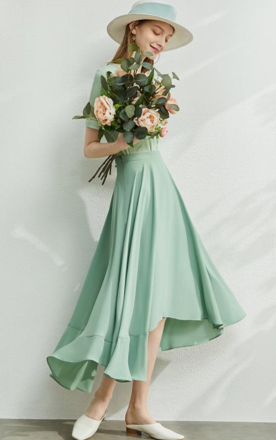 气质减龄中长款半裙,半裙中长款显瘦小个子