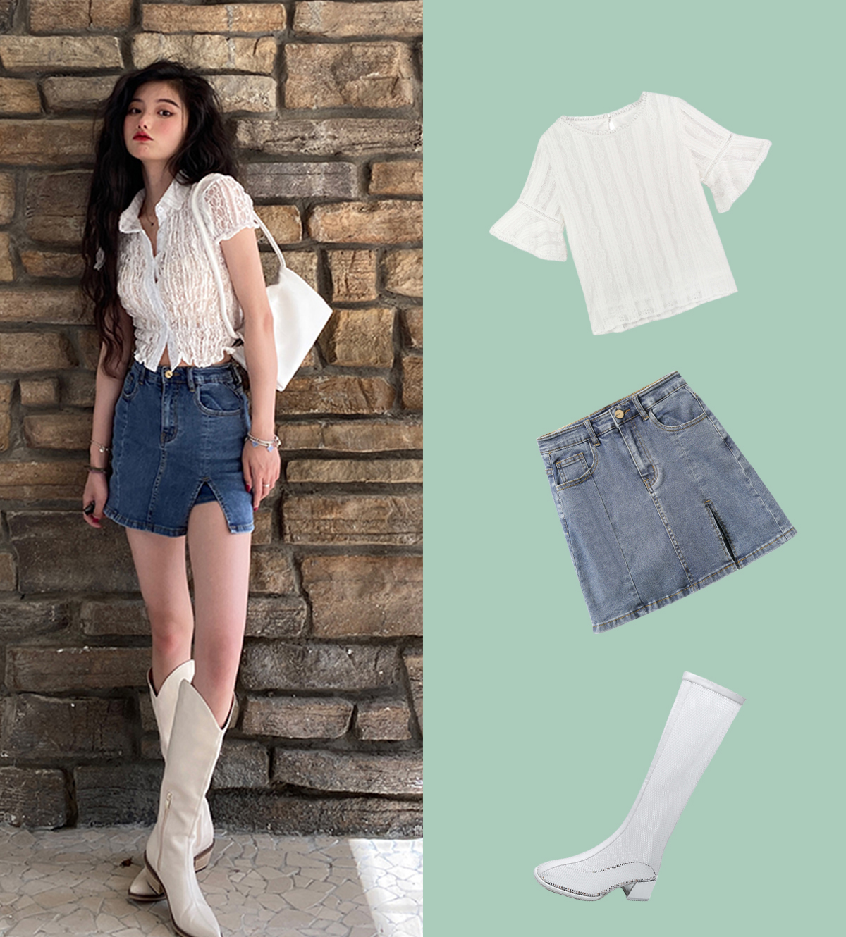 一分钟就可以学会的牛仔裙穿搭！秒变“夏日潮女”