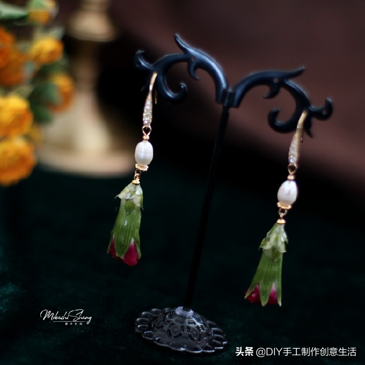 永生花首饰手工diy制作,制作永生花首饰