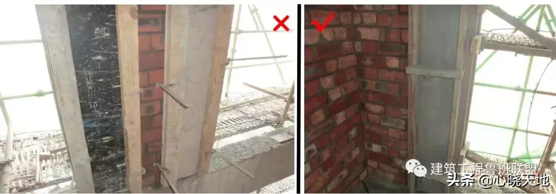 工程实例存在问题及原因分析,砌筑工程质量控制要点对比图