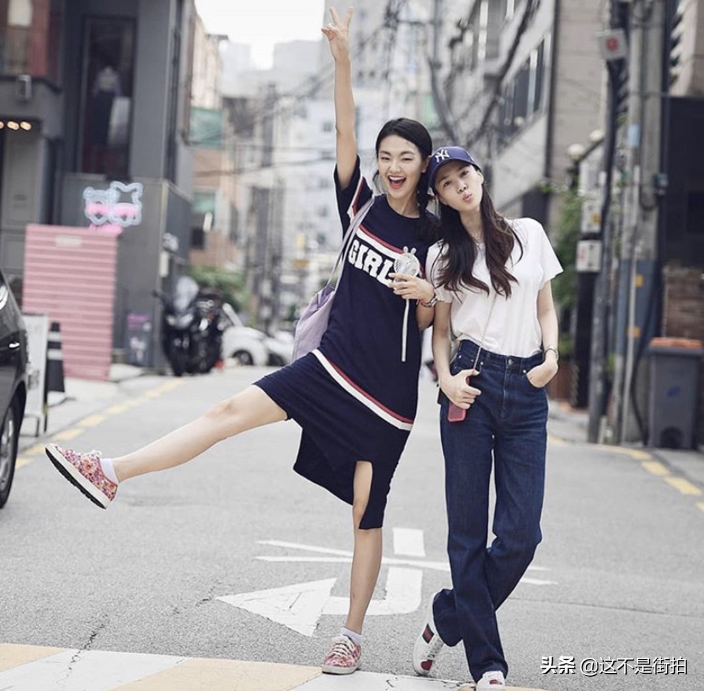 韩国街拍穿搭冬天轻熟女,韩国街拍闺蜜装