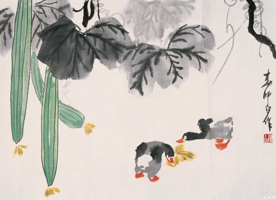 娄师白小鸭子画法,娄师白小鸭子