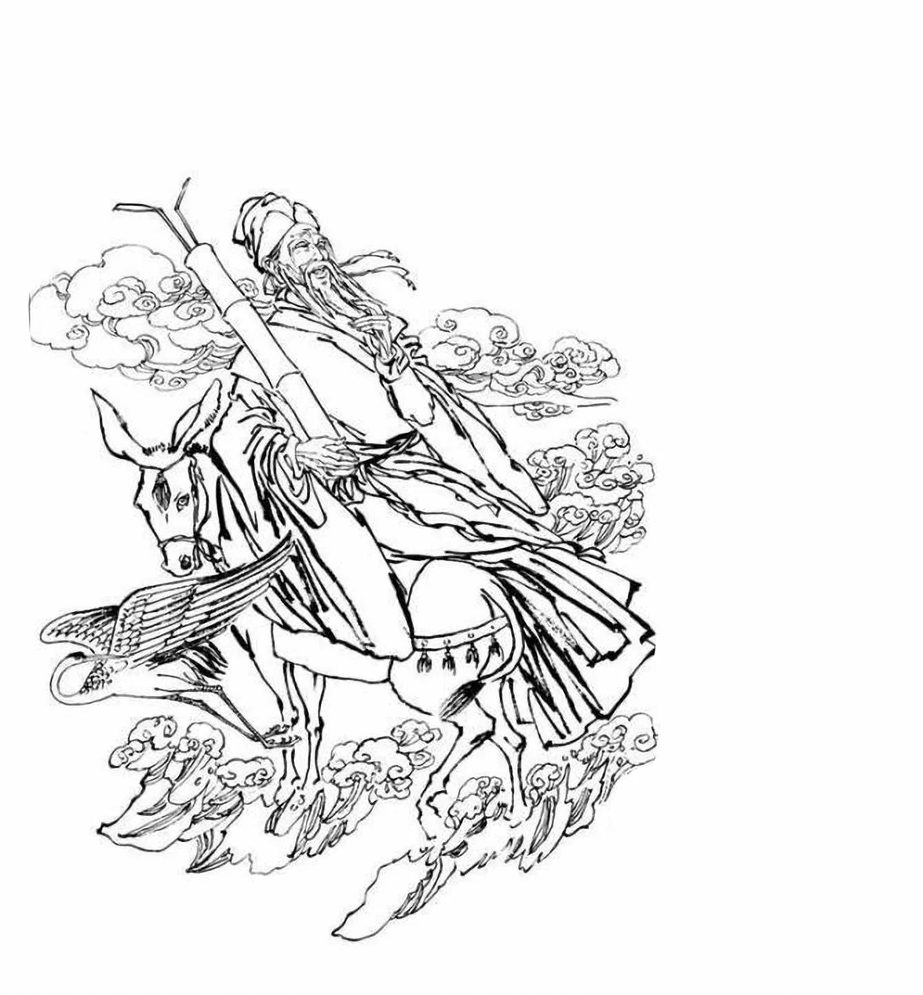 图谱神话人物工笔画白描,国画工笔人物白描图片大全大图